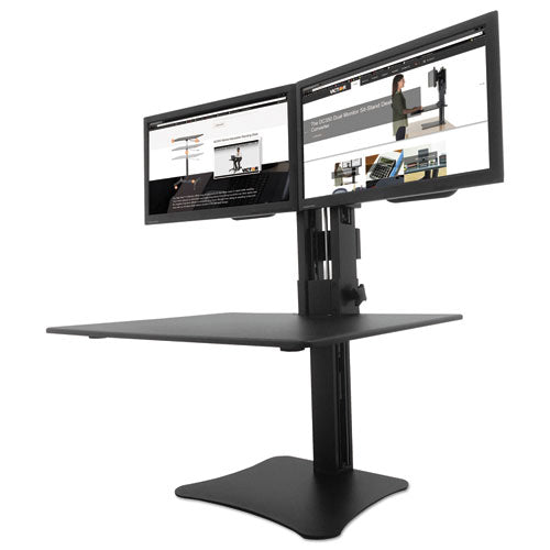 High Rise Dual Monitor Standing Desk Workstation