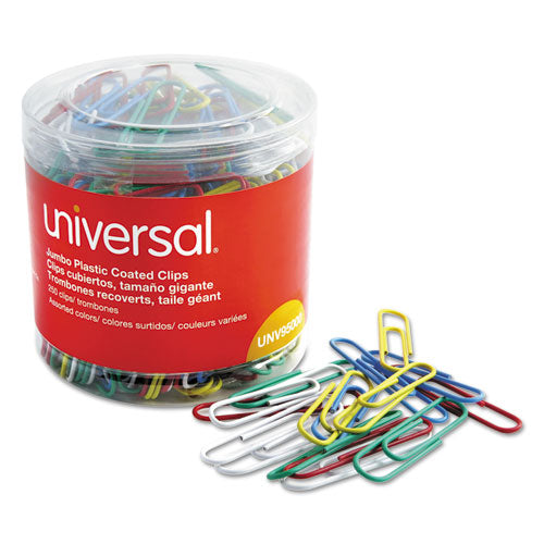 Plastic-Coated Paper Clips with One-Compartment Dispenser Tub