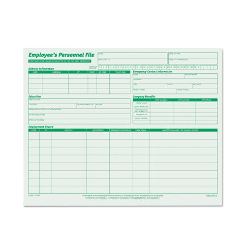 Employee's Record File Folder