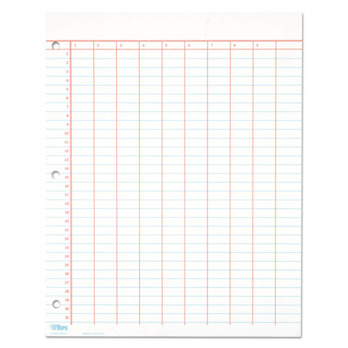 Data Pad with Numbered Column Headings