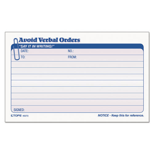 Avoid Verbal Orders Manifold Book