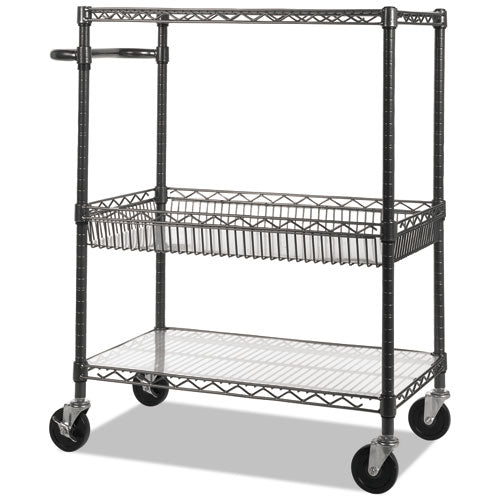 Three-Tier Wire Cart with Basket