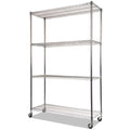 NSF Certified 4-Shelf Wire Shelving Kit with Casters