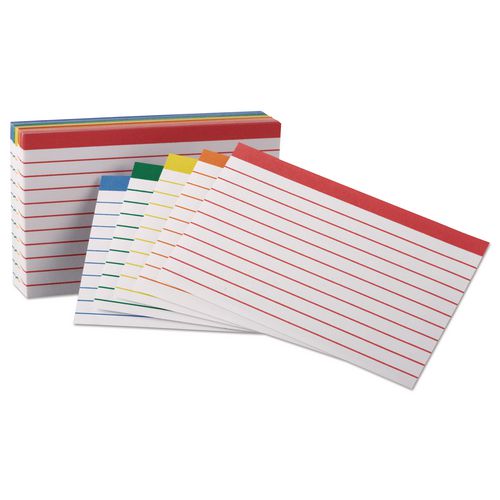 Color Coded Ruled Index Cards