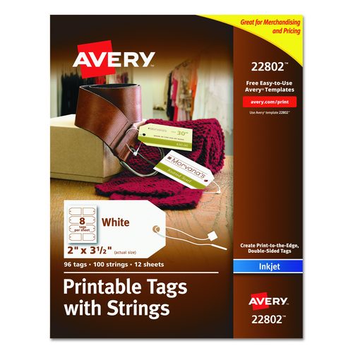 Printable Rectangular Tags with Strings