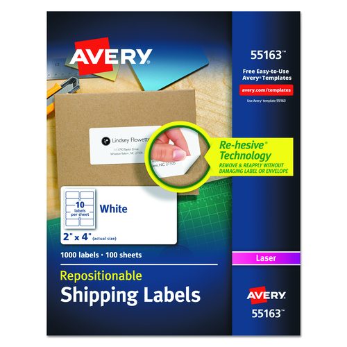 Repositionable Shipping Labels w/Sure Feed