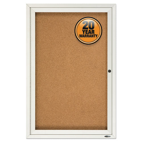 Enclosed Indoor Cork Bulletin Board with One Hinged Door
