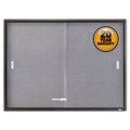 Enclosed Indoor Cork/Fabric Bulletin Board with 2 Sliding Glass Doors