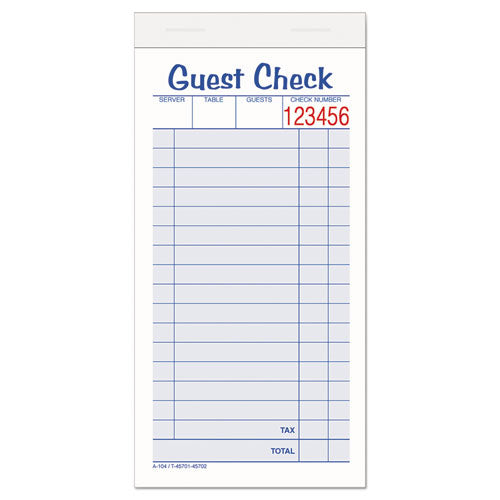 Multi-Part Guest Check Pad