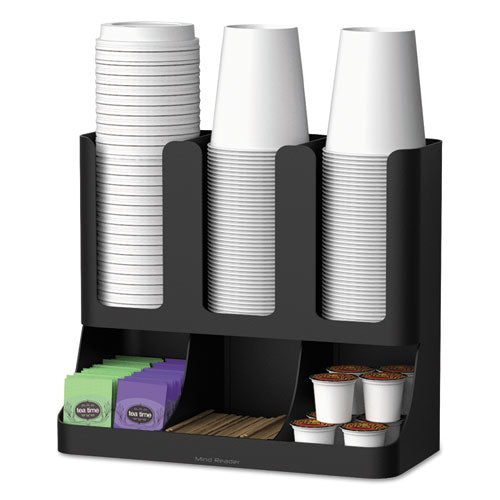 Flume Six-Section Upright Coffee Condiment/Cup Organizer