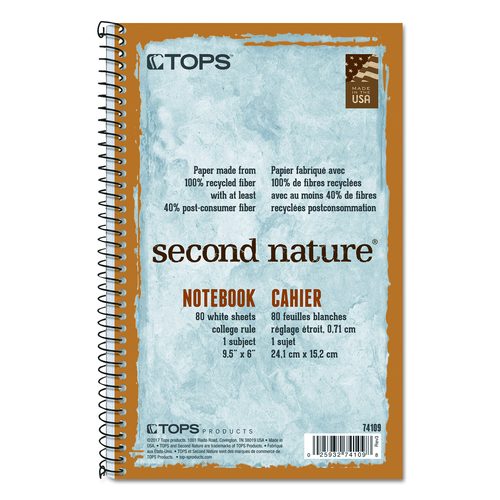 Second Nature Single Subject Wirebound Notebooks