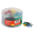 Plastic-Coated Paper Clips with Six-Compartment Dispenser Tub