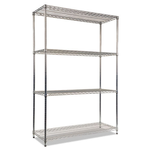 NSF Certified Industrial Four-Shelf Wire Shelving Kit