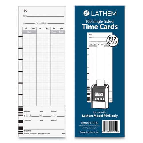 Time Clock Cards for Lathem Time 700E