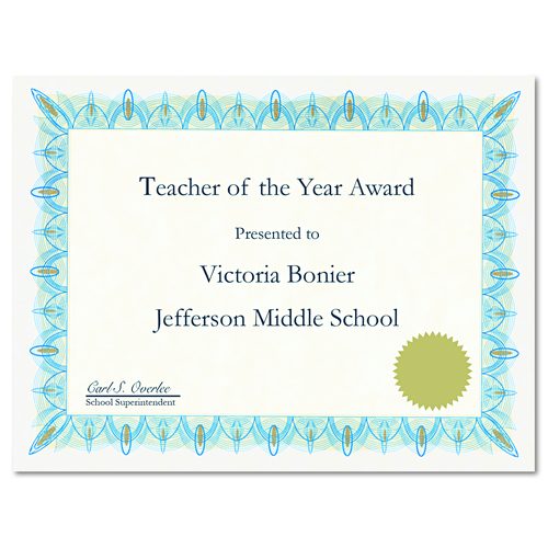 Award Certificates with Gold Seals