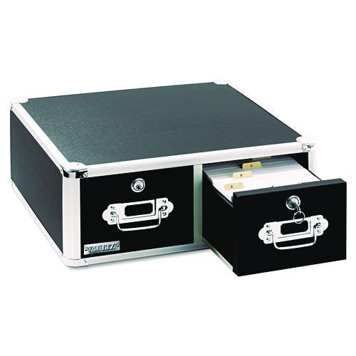 Vaultz Locking Two-Drawer Index Card Box
