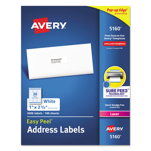 Easy Peel White Address Labels w/ Sure Feed Technology