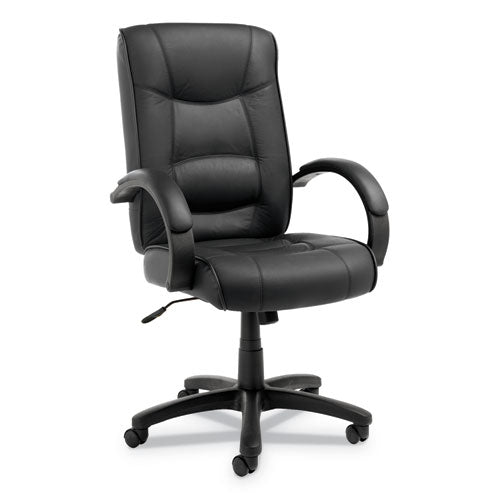 Alera Strada Series High-Back Swivel/Tilt Top-Grain Leather Chair