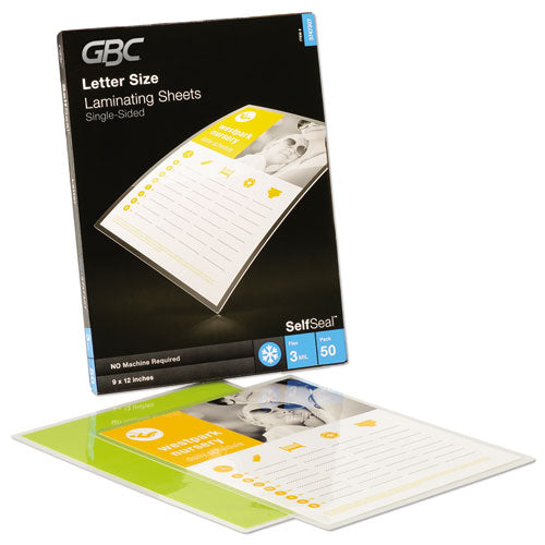 SelfSeal Self-Adhesive Laminating Pouches and Single-Sided Sheets