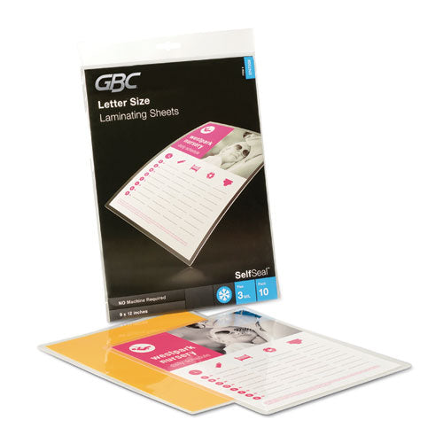 SelfSeal Self-Adhesive Laminating Pouches and Single-Sided Sheets