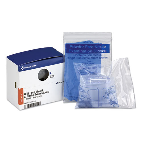 SmartCompliance Rescue Breather Face Shield with 2 Nitrile Exam Gloves