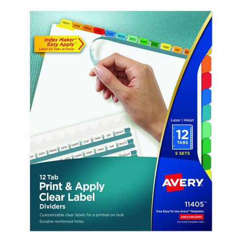 Print and Apply Index Maker Clear Label Dividers