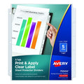Print and Apply Index Maker Clear Label Sheet Protector Dividers with White Tabs