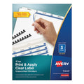 Print and Apply Index Maker Clear Label Unpunched Dividers