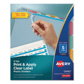 Print and Apply Index Maker Clear Label Plastic Dividers with Printable Label Strip