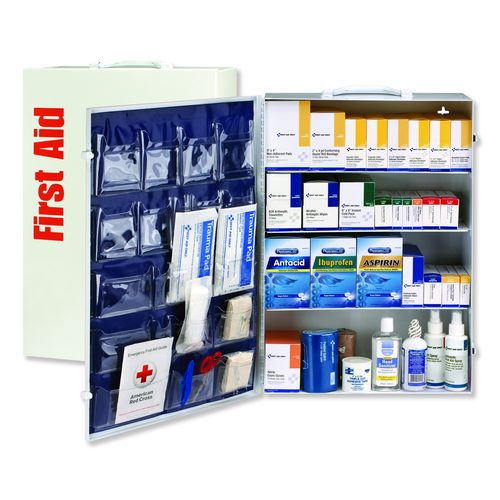 ANSI Class B+ 4 Shelf First Aid Station with Medications