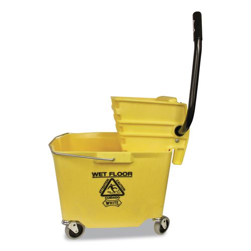 Side-Press Squeeze Wringer/Plastic Bucket Combo