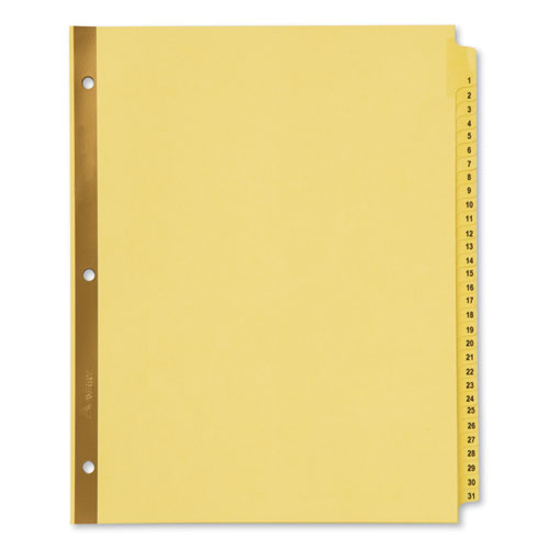 Preprinted Laminated Tab Dividers with Gold Reinforced Binding Edge