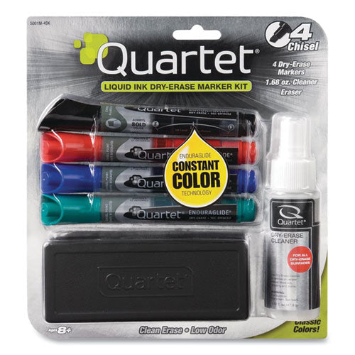 EnduraGlide Dry Erase Marker Kit with Cleaner and Eraser
