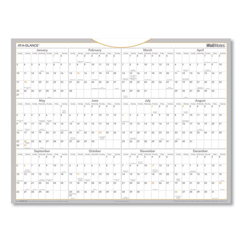 WallMates Self-Adhesive Dry Erase Yearly Planning Surfaces