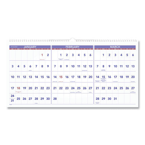 Deluxe Three-Month Reference Wall Calendar