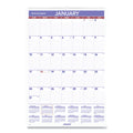 Monthly Wall Calendar with Ruled Daily Blocks