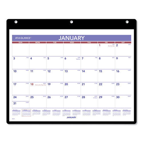 Monthly Desk/Wall Calendar with Plastic Backboard and Bonus Pages
