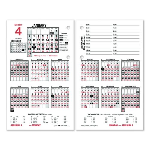 Burkhart's Day Counter Desk Calendar Refill