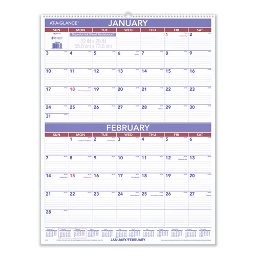 Two-Month Wall Calendar
