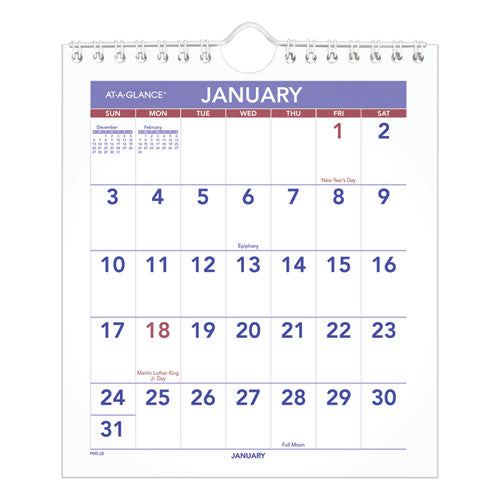 Mini Monthly Wall Calendar with Fold-Out Easel