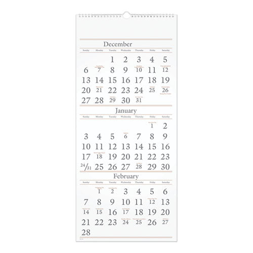 Three-Month Reference Wall Calendar