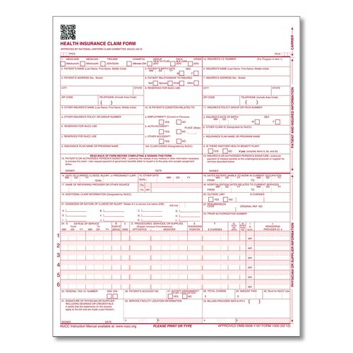 CMS Health Insurance Claim Form
