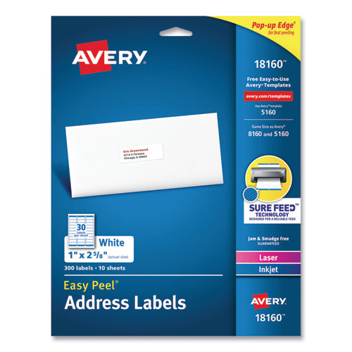 Easy Peel White Address Labels with Sure Feed Technology