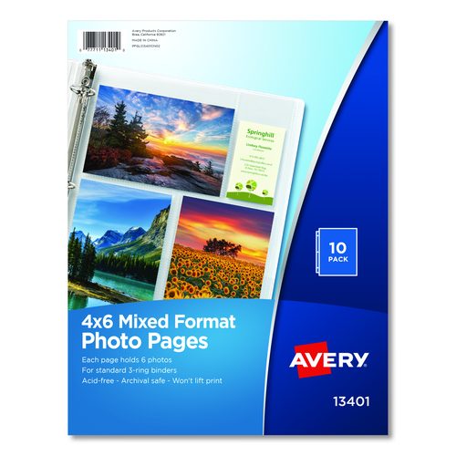 Photo Storage Pages for Six 4 x 6 Mixed Format Photos
