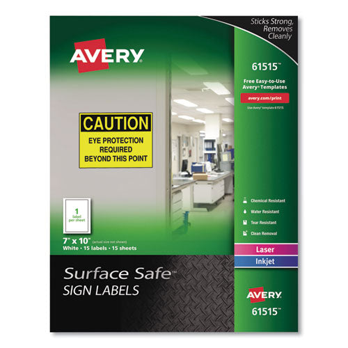 Surface Safe Removable Label Safety Signs