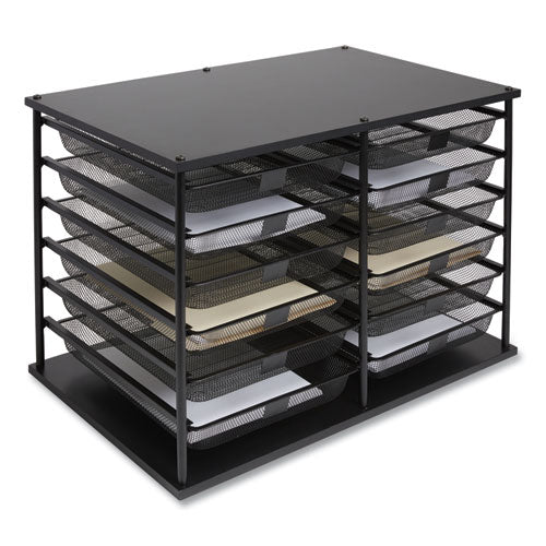 Front-Load Enclosed Wire Mesh Horizontal Document Organizer