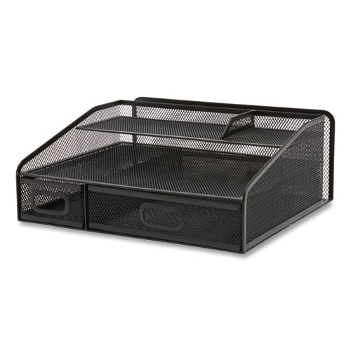 Six Compartment Wire Mesh Accessory Holder