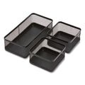 Three Compartment Stackable Wire Mesh Desk Organizer