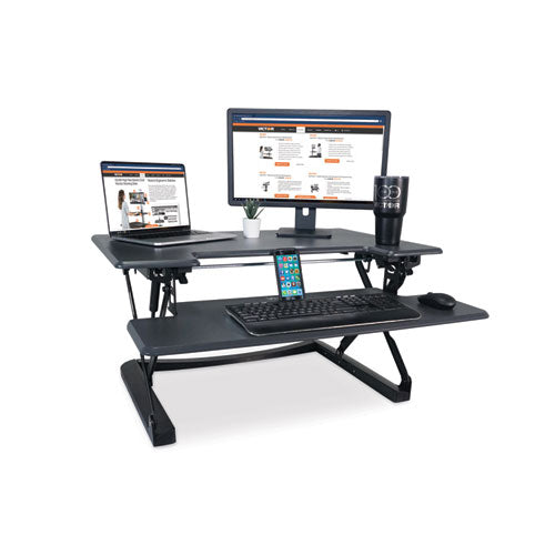 High Rise Height Adjustable Standing Desk with Keyboard Tray