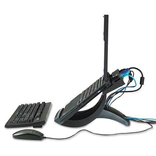 Vertical Notebook Computer Riser with Cable Management